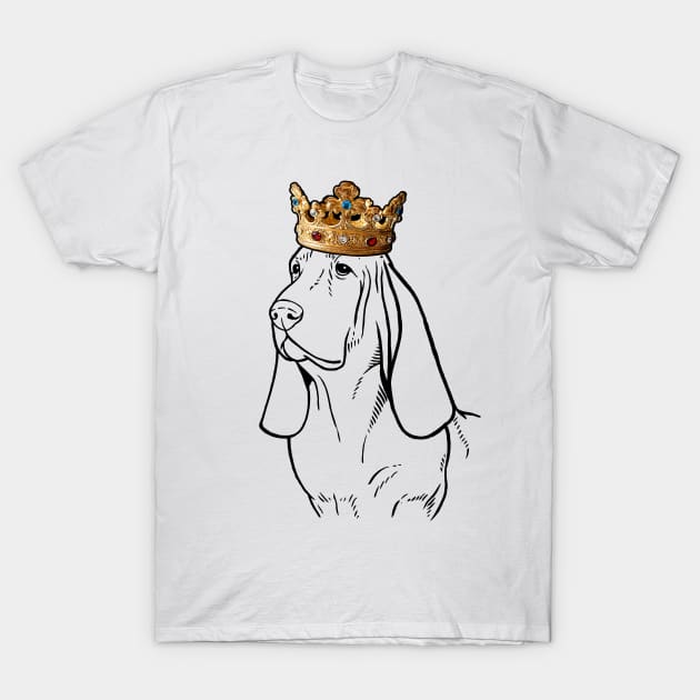 Basset Hound Dog King Queen Wearing Crown T-Shirt by millersye